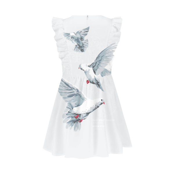 All-Over Print Girls Ruffle Trim Dress - Image 2